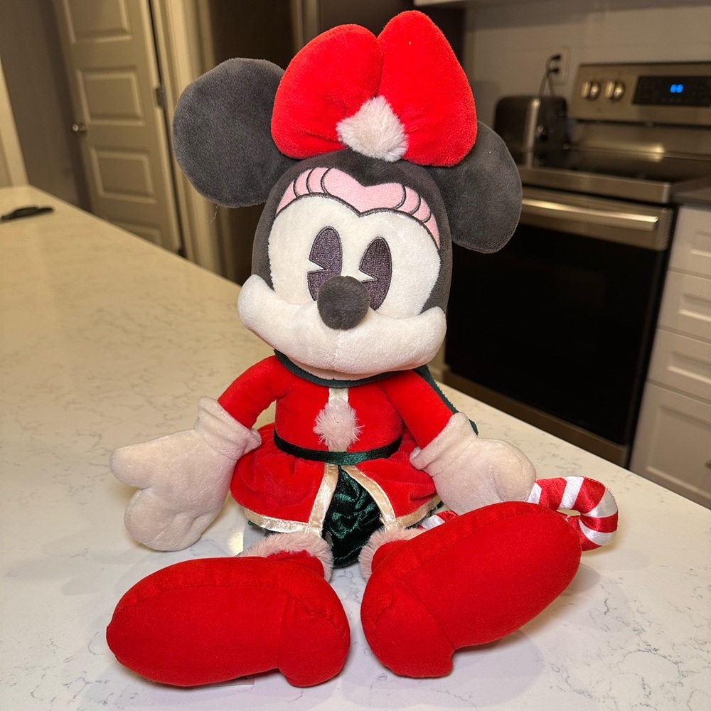 Disney Store Shanghai Christmas Minnie Mouse 15" Plush Stuffed Toy
